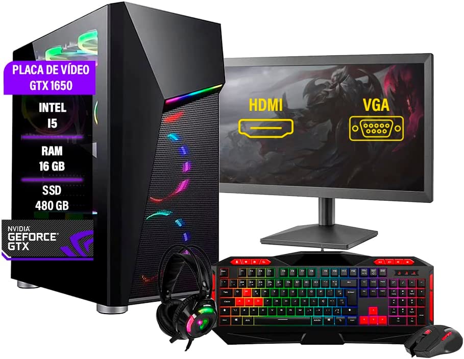 Pc Gamer Amd Fenix + Kit Game Full Hd Completo + Cadeira