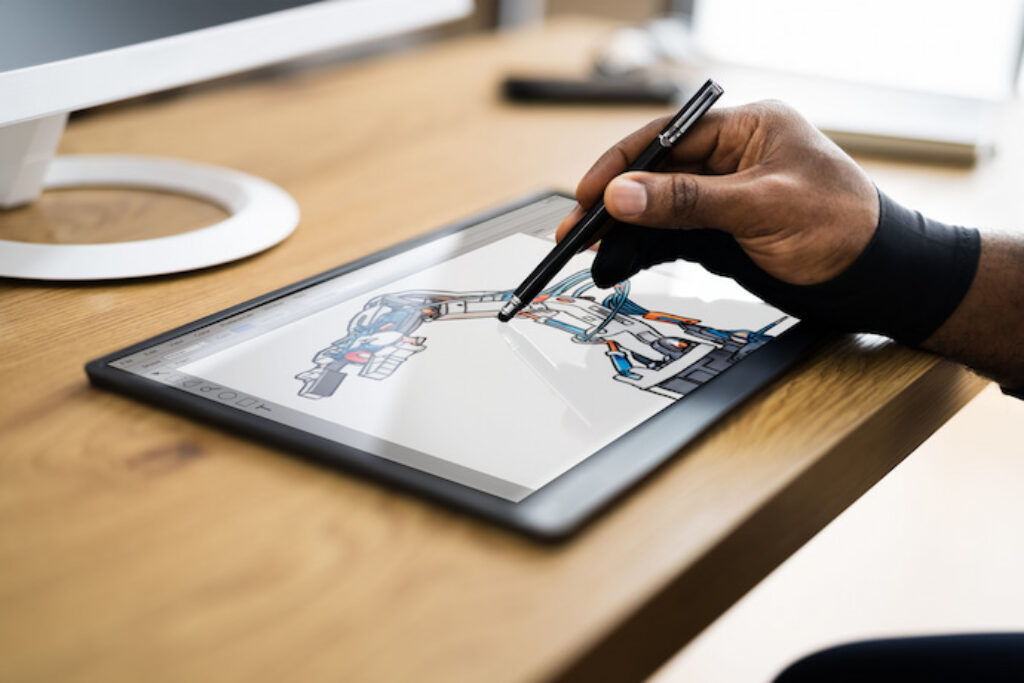 Pessoa desenhando no tablet